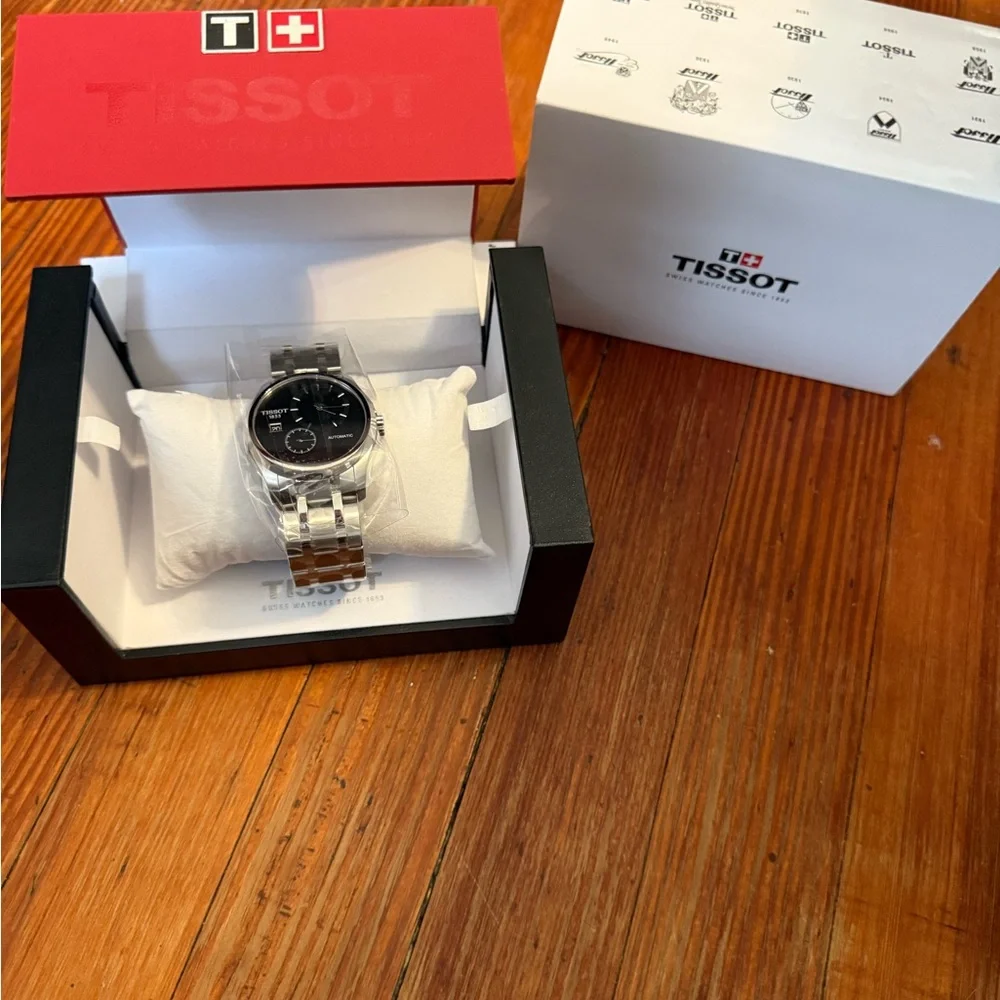 New in box authentic Tissot Classic Black and Silver Automatic Men’s 38MM Watch
